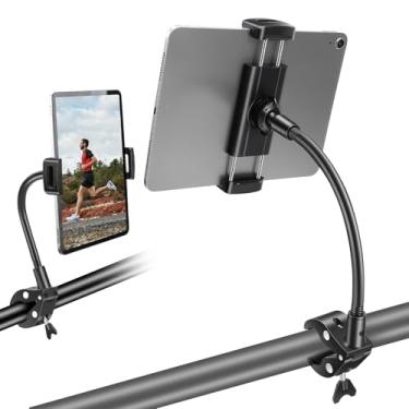 Imagem de EEEKit Suporte de tablet pescoço de ganso, suporte de braço flexível para iPad, suporte de tablet ajustável de 360° para dispositivos de 4 a 13 polegadas, mesa, equipamento de academia
