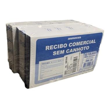 Imagem de Bloco Talão de Recibo Sem Canhoto, 50 Folhas, Pacote com 20 Blocos, Animativa