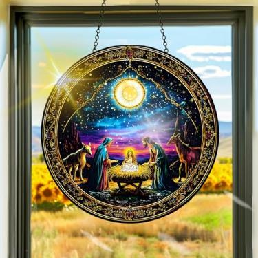 Imagem de Apanhador de sol de acrílico colorido, apanhadores de sol, decoração de janela suspensa de céu estrelado, arte de parede de arco-íris, para sala de estar, quarto, varanda, interior e exterior, jardim