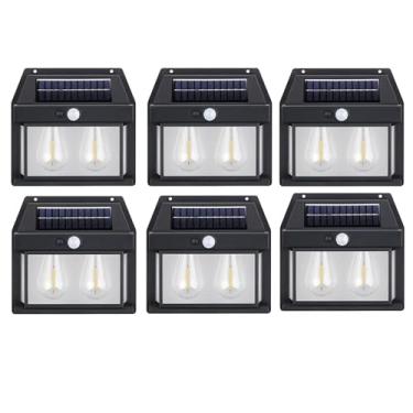 Imagem de Luminária De Parede Solar LED Para Jardim, Segurança Externa, Ângulo Amplo, Iluminação De Rua, À Prova D'água, Sensor De Movimento PIR Do Anoitecer Ao Amanhecer Para Residências Pacote Com 8/6(6pack)