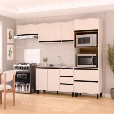 Imagem de Cozinha Modulada 4 Peças sem Pia Koya Politorno, Creme