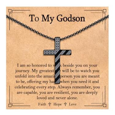 Imagem de EPIRORA Presentes para afilhado - Colares com pingente de cruz de bandeira americana de aço inoxidável de 56 cm + 5 cm para homens, meninos, joias patrióticas cristãs religiosas, confirmação de Natal