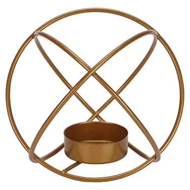 Imagem de Castiçal candelabro elegante, design redemoinho, peça central de metal para decoração de festa em casa, ouro escuro, 1 peça