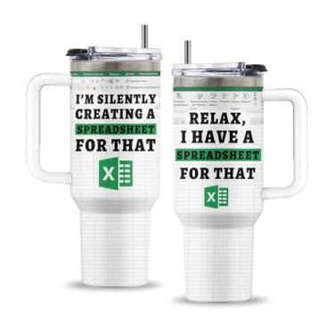 Imagem de Uibunoo Presentes de contador, copo de lençol de 1,134 g com alça, presente para funcionários contador colega de trabalho Cpa Auditores profissionais de finanças, presente de folha de cálculo para o