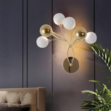 Imagem de Luminária de parede contemporânea em cerâmica com flor de rosa, LED, estilo campestre francês, criativa, para sala de estar, restaurante, quarto, menina, casa de campo, corredor, cabeceira (