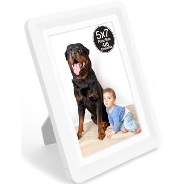 Imagem de vilkok Porta-retrato com tapete de 12 x 18 cm, instalação em 5 segundos sem ferramentas, molduras de design de segurança sem metal, molduras leves vêm em 8 cores para decoração de casa, casamento e