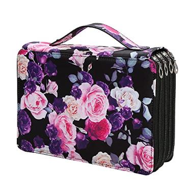 Imagem de Lbxgap Estojo de lápis de cor com compartimento para lápis de cor portátil com 200 compartimentos organizador de lápis de cor com zíper para lápis de aquarela Prismacolor, lápis de cor Crayola, lápis Marco