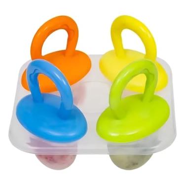 Imagem de Forma para Picolé Infantil com 4 Cavidades – Molde de Sorvete com Palito, Colorido, Reutilizável