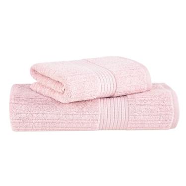 Imagem de Buddemeyer, Kit Jogo de Toalhas Buddemeyer 2 Peças Banhão e Rosto Fio Penteado Canelado 100% Algodão Ultrasoft Cor:Rosa Petala 3137