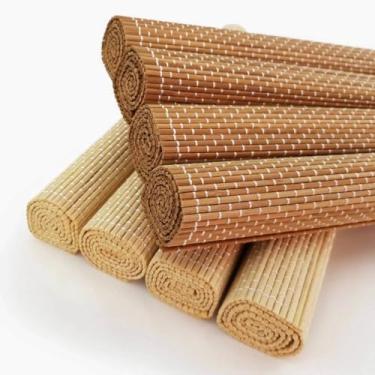 Imagem de Kit Jogo Americano Bambu Caramelo 3 Peças Mesa Posta Cozinha Refeição