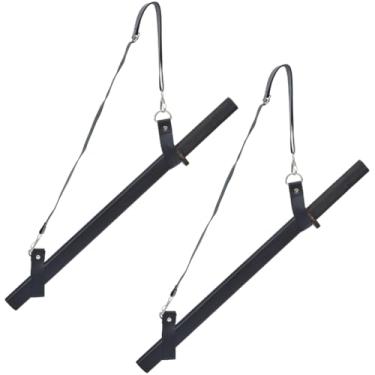 Imagem de GORGECRAFT 2 peças de alça traseira de espada preta couro PU medieval viking bainha ajustável cinto de ombro suporte de sapo renascentista alças para fantasia de guerreiro de Halloween acessório