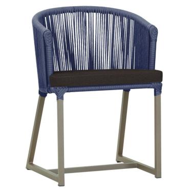 Imagem de Cadeira De Jantar Noronha Alumínio Fendi E9 Trama  Azul