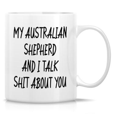 Imagem de Retreez Caneca de dono de cachorro pastor australiano - Caneca de pai ou mãe de pastor australiano - xícara de café ou chá de cerâmica sarcástica de 325 ml - Presente hilário para amantes de cães, mãe