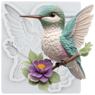 Imagem de MYPRACS Moldes de silicone para fondant de pássaros para decoração de bolo de açúcar topo de cupcake pasta de goma argila de polímero