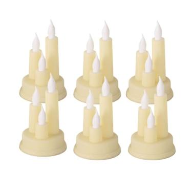 Imagem de Velas votivas sem chama, vela falsa elétrica cintilante 3 em 1, luzes de chá de LED operadas por bateria em branco quente para casamento, mesa, Halloween, decorações de Natal, conjunto de 6
