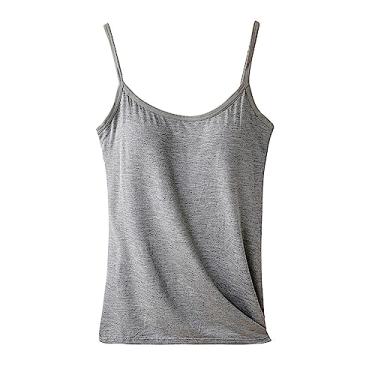 Imagem de Regatas femininas com sutiã embutido - treino - Camisola para ioga, regatas para corrida atlética, camisola com alça ajustável Hoghaki