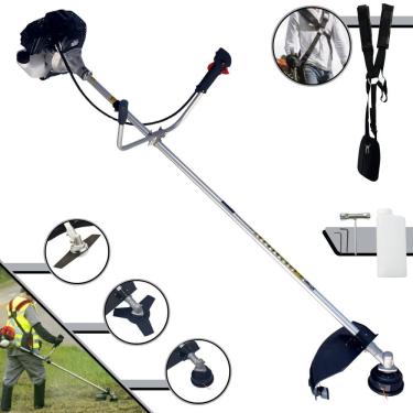 Imagem de Roçadeira RT43LB-25A Toyama À Gasolina 2 Tempos 43cc 1,7HP Alta Rotação Cortador de Grama Completo Com Carretel Nylon + Faca 2 Pontas + Faca 3 Pontas