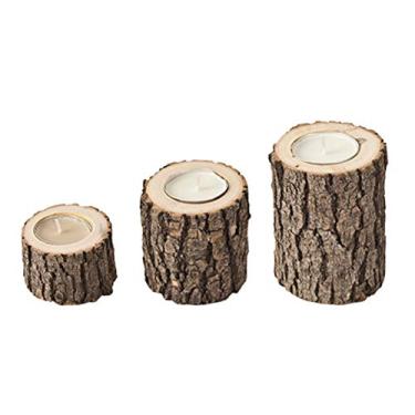 Imagem de Castiçal de madeira antigo, decoração de casa, suporte de vela de chá, centro de casamento perfeito, ideal para plantas aéreas, suculentas artificiais