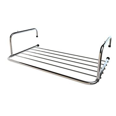 Imagem de Escorredor de secagem de roupas multifuncional de aço inoxidável prateleira de parede janela varanda cerca interna rack de secagem de roupas pequeno secador portátil (latão)