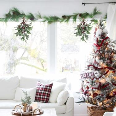 Imagem de Generic Decoração de Visco Suspensa Duradoura, Tema Festivo, Fio de Ferro de Espuma Plástica Vermelha, 2 Peças de Uso Versátil para Guirlandas de Portas, Guirlandas de Escritórios (#4)