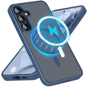 Imagem de Joyinteng Capa de telefone para Samsung Galaxy A15 5G/4G capa magnética mais forte atualizada para MagSafe, sem impressão digital/arranhões translúcida PC traseira TPU bumper capa fina resistente para