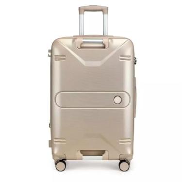 Imagem de Mala de Bordo 10kg Rígida Expansiva com Rodas 360°, Fechadura TSA e Porta-Copo | Viagem Avião ACO - Champagne (Champagne)