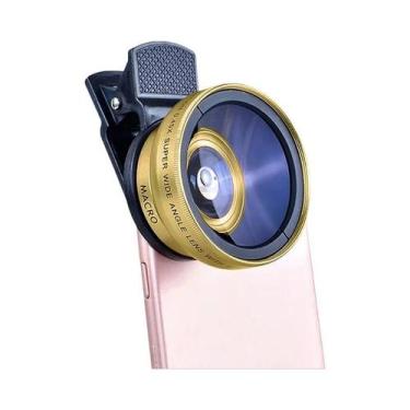 Imagem de Lente Universal 37mm 2 Em 1 Para Celular 045X 49UV Super Grande Angula