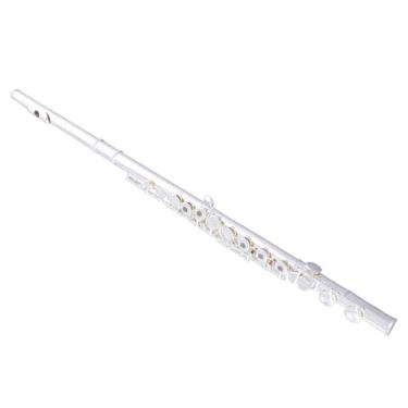 Imagem de Flauta Outfit Flauta C Tone 16 furos abertos, tubo de cobre branco, processo de revestimento prateado