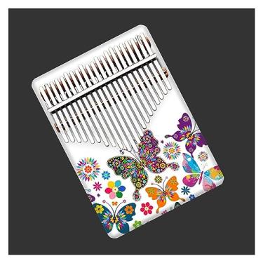 Imagem de Piano de polegar 21 teclas portátil dedo piano pinheiro corpo kalimba instrumentos musicais com acessórios (cor: 06)