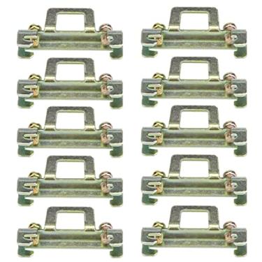 Imagem de Braçadeira fixa de trilho din 35mm, clipe de fixação de ferro premium, montagem de parafuso durável para projetos elétricos de relé, conjunto de 10 peças (Modelo metálico 11)