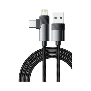 Imagem de Cabo USB a Tipo C Lightning 2 Em 1 Com Carregamento Rápido E Ângulo De