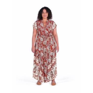 Imagem de City Chic Vestido feminino plus size - Zella Maxi, Paisley, 52
