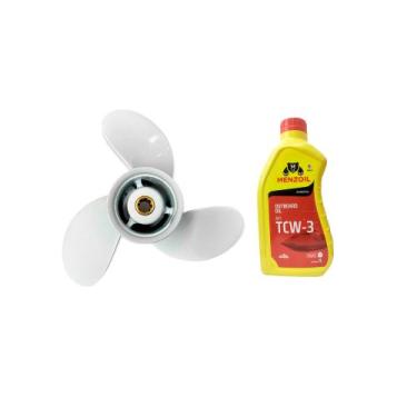 Imagem de Hélice Motor Yamaha 15hp 9.1 4 x 10.1 2 Óleo Menzoil 1 litro - HR Náut