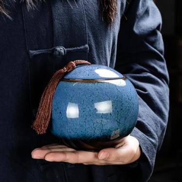 Imagem de YXCQHZM Urna para animais de estimação para cinzas de cães e gatos - Urna de cerâmica para animais de estimação - Lembrança memorial para cinzas de animais de estimação