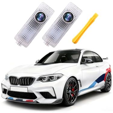 Imagem de Projetor de luz de porta de carro com logotipo M, luzes LED sombreadas com logotipo personalizado compatível com acessórios de carro M da série 1/3/4/5/6/7/X1/X2/X3/X4/X5/X6/M/GT Series Car M