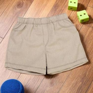 Imagem de Bermuda Infantil Caqui Ecolinho Meninos Leve E Confortável-Masculino