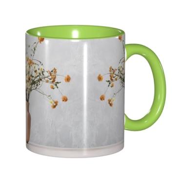Imagem de Zeraoke Canecas de café criativas com estampa de orquídea de sino, personalizadas, presente para família, tamanho de 325 ml, unissex