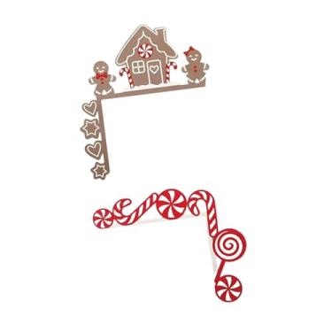 Imagem de IEUDNS Decoração de canto de porta de Natal, placa decorativa de Natal, enfeites de parede para sala de estar, Pão de Gengibre