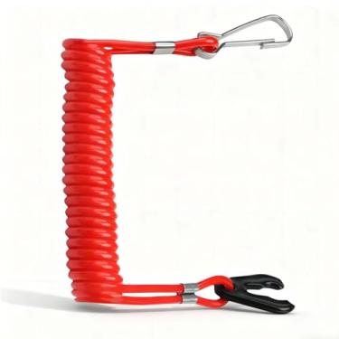 Imagem de Qonsy Cordão de segurança para motor de barco para corda de ignição externa Yamaha Mercury Tohatsu Honda