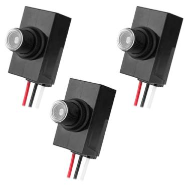 Imagem de 3pçs Sensor Crepuscular para Iluminação Externa, 100-277V Resistente ao Tempo Interruptor Fotoelétrico Sensor Luz Fotocélula para Maioria Luminárias Externas Lâmpadas Instalação Fácil