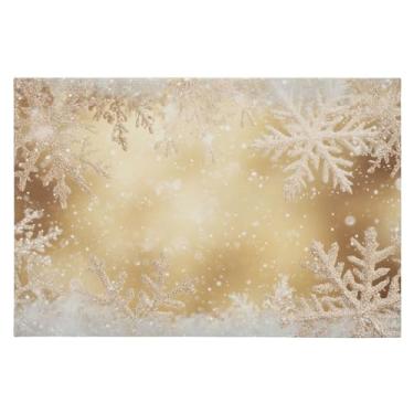 Imagem de CEBUGI Tapete de área 60 x 90 cm macio lavável tapete antiderrapante com revestimento de borracha flocos de neve brancos tapetes de área para sala de estar, quarto, decoração de casa