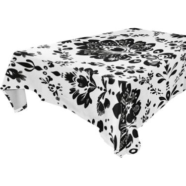 Imagem de Burbuja Toalha de mesa com ornamentos folclóricos poloneses, toalha de mesa retangular, anti-rugas, grossa para decoração de jantar, cozinha, festa, 152 x 274 cm