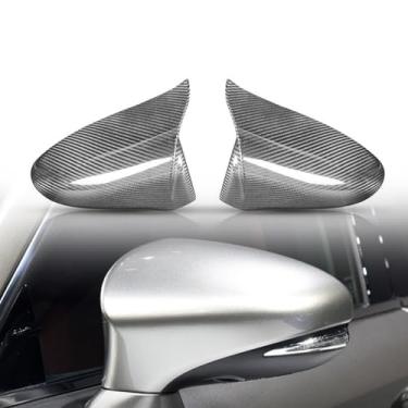 Imagem de FINMOKAL 1 par de capas de espelho lateral de fibra de carbono real para carro capa de espelho retrovisor externo compatível com Lexus IS RC ES GS LS 2013-2019