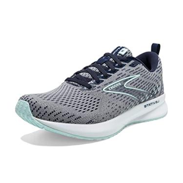 Imagem de Brooks Tênis de corrida feminino Levitate 5 Neutral, Cinza/Pavão/Azul claro, 9