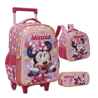 Imagem de Kit Mochila Minnie Infantil Escolar Menina Lancheira Estojo - Xeryus