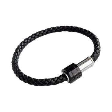 Imagem de Pulseira de couro com fivela magnética MB  pulseira de corda de casal 