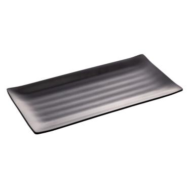 Imagem de Travessa Retangular de Melamina Tóquio Preta 24,5cm x 16,5cm