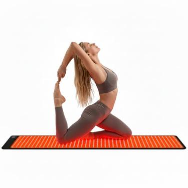 Imagem de Warmforwel Tapete LED com Luz Vermelha, Infravermelha e Azul 660/850/470nm – Esteira Wellness com 300–456 LEDs, 4 Modos, 6 Níveis, Controle Remoto, Timer, Bateria 3000mAh, USB-C (84x28CM)