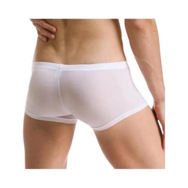 Imagem de Roupa interior de seda gelo calcinha masculina sexy boxer shorts cueca