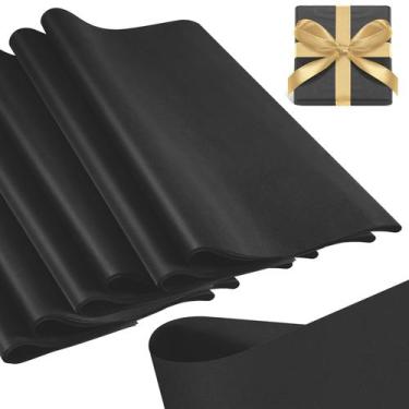 Imagem de Papel de seda Qilery Halloween Preto 38 cm x 50 cm 500 folhas